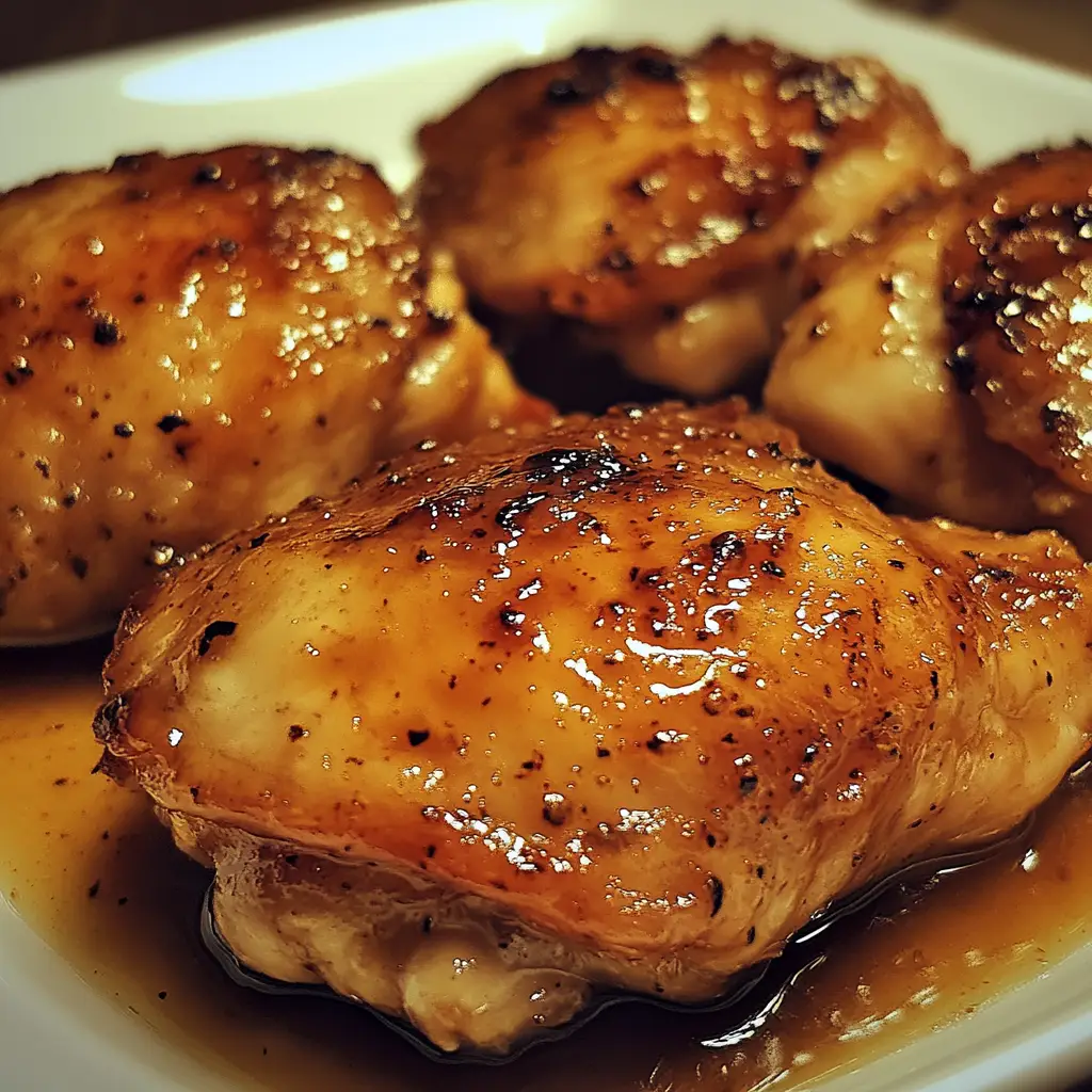 Muslos de pollo en salsa de soja, jugosos y perfectamente cocidos